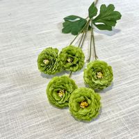5 têtes de fleurs artificielles de renoncule, tige unique de qualité supérieure pour arrangements de mariage, décoration intérieure, accessoires de photographie