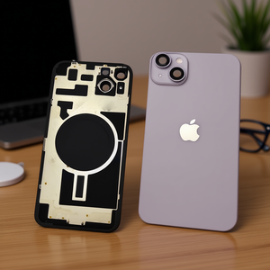 Carcasa Trasera con Soporte Metálico y Lente para iPhone 14 Plus Violeta - Product Image 3