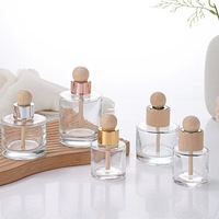 Flacons diffuseurs vides de 50 ml et 100 ml, huile aromatique, parfum en verre avec bouchon en bois, bâtonnets diffuseurs en rotin, bois de roseau, cadeau