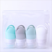 Flacon de voyage portable 38ml 60ml 90ml, distributeur de désinfectant pour les mains, savon liquide, conteneur rechargeable en silicone, cosmétique en plastique