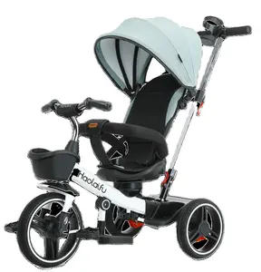Triciclo PARA NIÑOS 4 en 1 con mango de empuje Rueda de PU todo terreno para Triciclo de bebé de 18 meses a 5 años