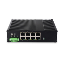 Switch PoE+ industriel Gigabit 8 ports, switch Ethernet géré par web sur rail DIN avec IEEE 802.3af/at