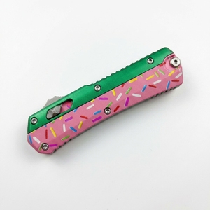 Cuchillo de Camping Micro Tech Edición Grande de Aluminio, Herramienta EDC de Bolsillo de Alta Calidad, Acero Inoxidable, Mango de Aluminio OEM - Product Image 6