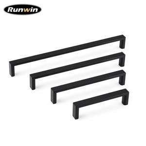 OEM Modern 2026 Flat Matt <strong>Black</strong> Zinc Alloy 128/160/192/320mm Kitchen Cabinet Wardrobe Dresser <strong>Drawer</strong> Furniture Handle Pull - Product Image 1