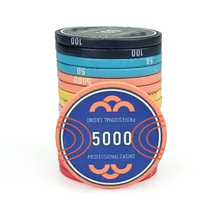 Оптовое профессиональное казино 39 мм дешевые керамические фишки для покера coin10 г заводская поставка логотип cutstom для азартных игр