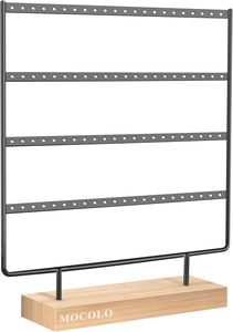 88 Holes & 4 Layers Modern Anti-Tarnish Metal Shelves Earring Organizer <b>Display</b> Holder Stand for Hanging Earrings - Product Image 2