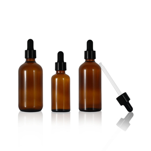 Botellas de <span class=keywords><strong>Perfume</strong></span> Redondas de Vidrio Ámbar de 5, 10, 15, 20, 30, 50, 100 ml (5-100 ml, 1 oz, 3.4 oz) con Gotero para Envasado de Líquidos - Product Image 3