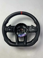 Volant personnalisable en cuir semi-perforé en fibre de carbone pour Mercedes Benz W204 W205 W212 W213, modèle libellule
