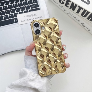 เคสโทรศัพท์ลายตารางข้าวหลามตัด 3 มิติ เคลือบเงาแบบแฟชั่น สำหรับ iPhone 16 Pro Max 15 13 14 12 11  ฝาหลังซิลิโคนนิ่ม - Product Image 3