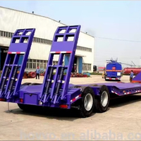 Semi-remorque surbaissée 3 essieux 60 tonnes, best-seller, pour le transport de machines de construction