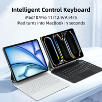 Funda con Teclado Inalámbrico USB Tipo-C Personalizada para iPad Pro de 11 Pulgadas/Air de 11 Pulgadas M2/M3, Ultrafina, con Panel Táctil y Teclas Múltiples