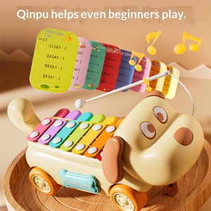 <span class=keywords><strong>Xylophone</strong></span> et piano éducatifs en plastique pour bébés, <span class=keywords><strong>2</strong></span>-en-1, à frapper à la main, modèle 8 pour l'apprentissage précoce des enfants - Product Image 4