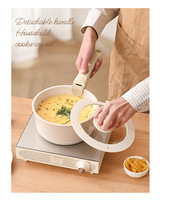 Ensemble de casseroles antiadhésives amovibles, modèle tendance, en métal, wok à lait, poêle à frire, poignée séparable, ustensiles de cuisine durables pour cuisinière à gaz