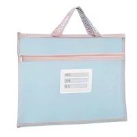 Bolsa de Documentos Reciclable Personalizada en Oferta, Bolsa Transparente con Cierre de Malla, para Oficina, Escuela, Archivos, Papel, con Asa, Colores Personalizados