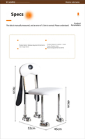 Chaise de salle à manger et tabouret de coiffeuse en cuir, style crème, design mi-siècle, avec dossier en forme de chien Mickey de dessin animé, pour la maison
