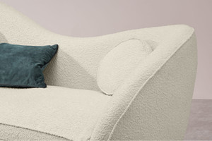 Sans Offre Spéciale <span class=keywords><strong>Causeuse</strong></span> <span class=keywords><strong>2</strong></span> <span class=keywords><strong>places</strong></span> en tissu blanc à pieds dorés Canapé de salon - Product Image 4