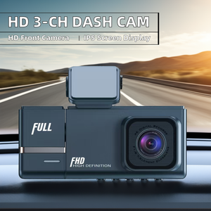 1080P HD voiture tableau de bord caméra 3 canaux <span class=keywords><strong>Audi</strong></span> arrière tableau de bord DVR IPS écran double boucle enregistrement tachygraphe Vision nocturne Dash Cam - Product Image 3
