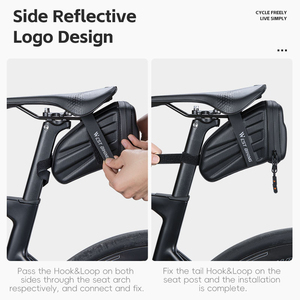 Sacoche de selle de vélo WEST BIKING en carbone, étanche, pour sports de plein air, avec support pour feu arrière, sacoche arrière de cyclisme - Product Image 5