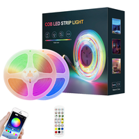 Bande LED commerciale Ws2812b 144 LED, programmable par DMX, pixels RGBW multicolores, 12V, adressable individuellement, cordons lumineux COB RGB en PVC