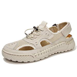 Malla transpirable de cuero genuino para exteriores para hombres, Color <span class=keywords><strong>arena</strong></span> negra, tamaño 38-46, plataforma de aumento de altura para Primavera/Verano - Product Image 1