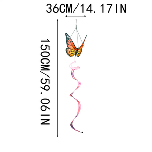Tournesol en tissu <span class=keywords><strong>papillon</strong></span> en pouces |   Moulin à vent arc-en-ciel suspendu pour jardin <span class=keywords><strong>et</strong></span> camping |   Décorations d'art de jardin résistantes aux UV pour l'extérieur - Product Image 6
