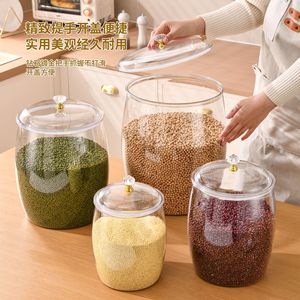Transparent Airtight Grain Storage <b>Jars</b> With Lid Round Shape For Rice Tea Dried Fruit Food Preservation L Size - Product Image 1