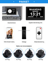 Horloge numérique professionnelle avec grand écran, alarme, rappels médicaux, affichage à intensité variable, horloge pour la démence et l'Alzheimer, télécommande