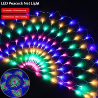 Lumières LED en forme de paon, lumières de filet imperméables pour l'extérieur, guirlandes lumineuses scintillantes pour clôture, hôtel, cour et décoration de fêtes