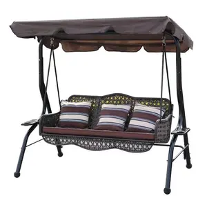 Preço de fábrica Outdoor Luxury Furniture Supplies 3 Assentos Adulto Pátio Outdoor Garden Swing Chair Com Stand