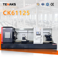Torno CNC Horizontal de Alta Resistencia TENAKS CK61125, Sistema de Control GSK, Estructura de Bancada Plana, Husillo Único, Alta Precisión