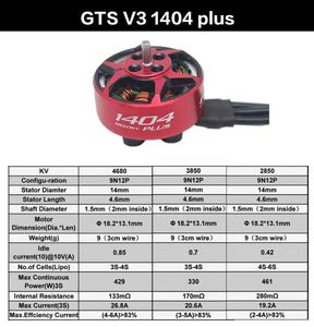 Moteur brushless en plastique RCinpower GTS V3 1404 Plus 2850KV/3850KV/4680KV 3-4S pour drones de course RC Toothpick DIY - Product Image 6