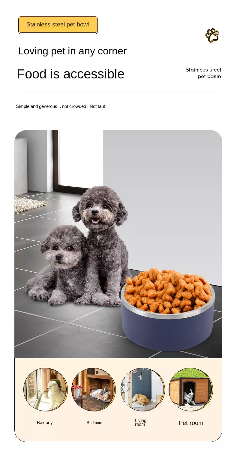Eco Friendly 64oz 42oz 32oz Pet Feeders Food Water Container Stainless Steel Cat Dog Bowls
