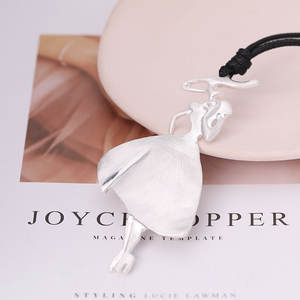 Collier long en argent vintage, forme de visage, pour femmes, tendance 2022, bijoux gothiques, produits tendance - Product Image 6