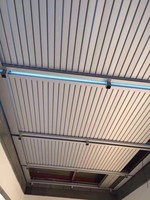 Store pare-soleil motorisé en alliage d'aluminium de 100 mm à 300 mm, à commande à distance et minuterie, style industriel, ouverture horizontale