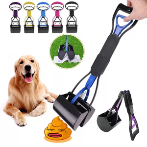 Pet Dog manico lungo Pet Pooper Scooper <span class=keywords><strong>cane</strong></span> gatto raccoglitore di rifiuti mascella Scoop raccogliere rifiuti puliti strumenti di pulizia per animali domestici 60CM - Product Image 1