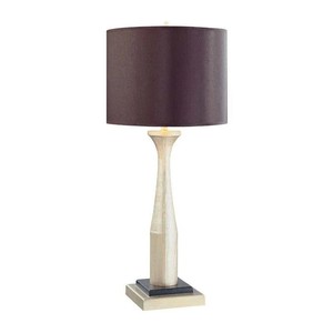 White Washed Wood & Marble Base Modern Rustic <b>Table</b> Lamp | Organic Natural Lighting for Resort Hotel Open Area & <b>Dressing</b> <b>Room</b> - Product Image 2