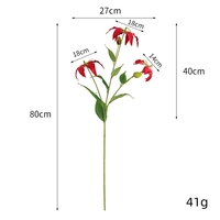 YOPIN-3620 Großhandel 3 Köpfe künstliche glorreiche Flamme Lily Gloriosa Superba Seiden blumen für Hochzeit Home Decoration