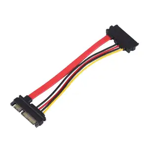 SATA 15pin + 7pin تحويل الطاقة كابل الذكور إلى الإناث 30 سنتيمتر SATA الطاقة واجهة SSD البيانات تمديد كابل