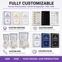 Boîtes d'emballage personnalisées pour peptides, matériaux en carton, fermeture magnétique, boîte pour flacon de peptides, insert en EVA, emballage 3ml/10ml