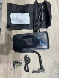Compresseur d'air portable voiture gonfleur de pneu rechargeable pompe électrique écran Flash LED avec automobile, moteur, vélo, buse à bille - Product Image 2