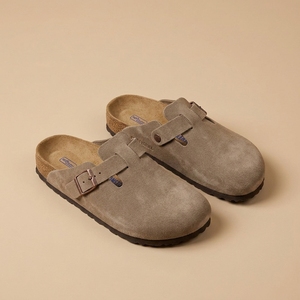 Dropshipping Outdoor Flat Sandal <strong>Mules</strong> <strong>Clog</strong> s Boston Real Leather Suede Women's Cork Foot Bed Solid <strong>Clog</strong> - Product Image 1