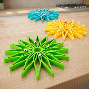 Anax Star Shaped Heat Resistant Plastic <b>Trivet</b> Mat Set 3 Pcs Durable Washable Non-Slip Custom Design - Product Image 4