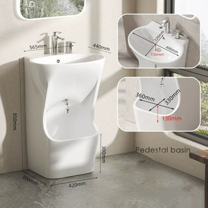 Gốm sàn gắn rửa bồn rửa Muslim wudu rửa chân lưu vực gốm miễn phí đứng bệ bồn rửa - Product Image 6