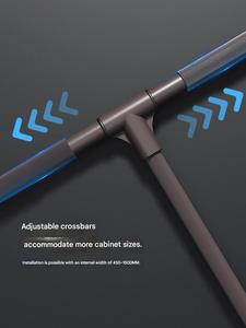 HNOSS <span class=keywords><strong>Tringle</strong></span> à vêtements murale en aluminium, amovible, large et réglable, pour <span class=keywords><strong>armoire</strong></span> haute, organisateur de penderie, barre de rangement extractible - Product Image 5