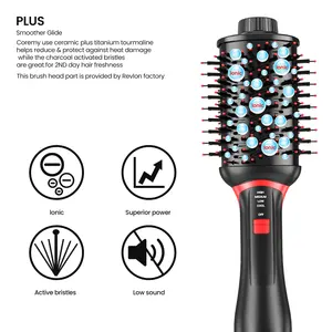 Sikat pengering rambut profesional 1200w, sisir ionik peniup sikat udara panas pengering rambut pelurus rambut