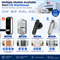 Serrure de porte intelligente sans clé avec empreinte digitale, mot de passe, carte, clé, prise en charge de l'application TTLock pour la sécurité domestique, stock disponible aux États-Unis