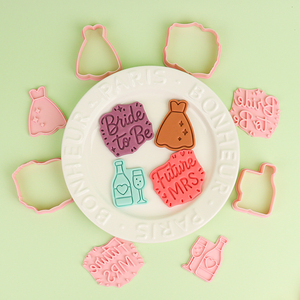 Moule à biscuits en plastique série mariage, forme de bague <span class=keywords><strong>diamant</strong></span>, dessin animé 3D, écologique, <span class=keywords><strong>emporte</strong></span>-pièce à biscuits imprimé mariage - Product Image 1
