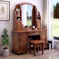 Meuble de rangement multifonctionnel de style contemporain de luxe, table de maquillage et de toilette en bois massif, lumière, meubles de chambre à coucher, 8 tiroirs
