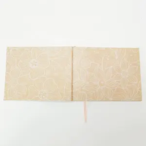 Caderno de tecido de linho personalizado, livro de convidado de casamento