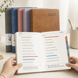 Agenda 2027, Planner Settimanale e Mensile, Gennaio 2027 - Dicembre 2027, Agenda Personalizzata in Ecopelle con Indici - Product Image 6